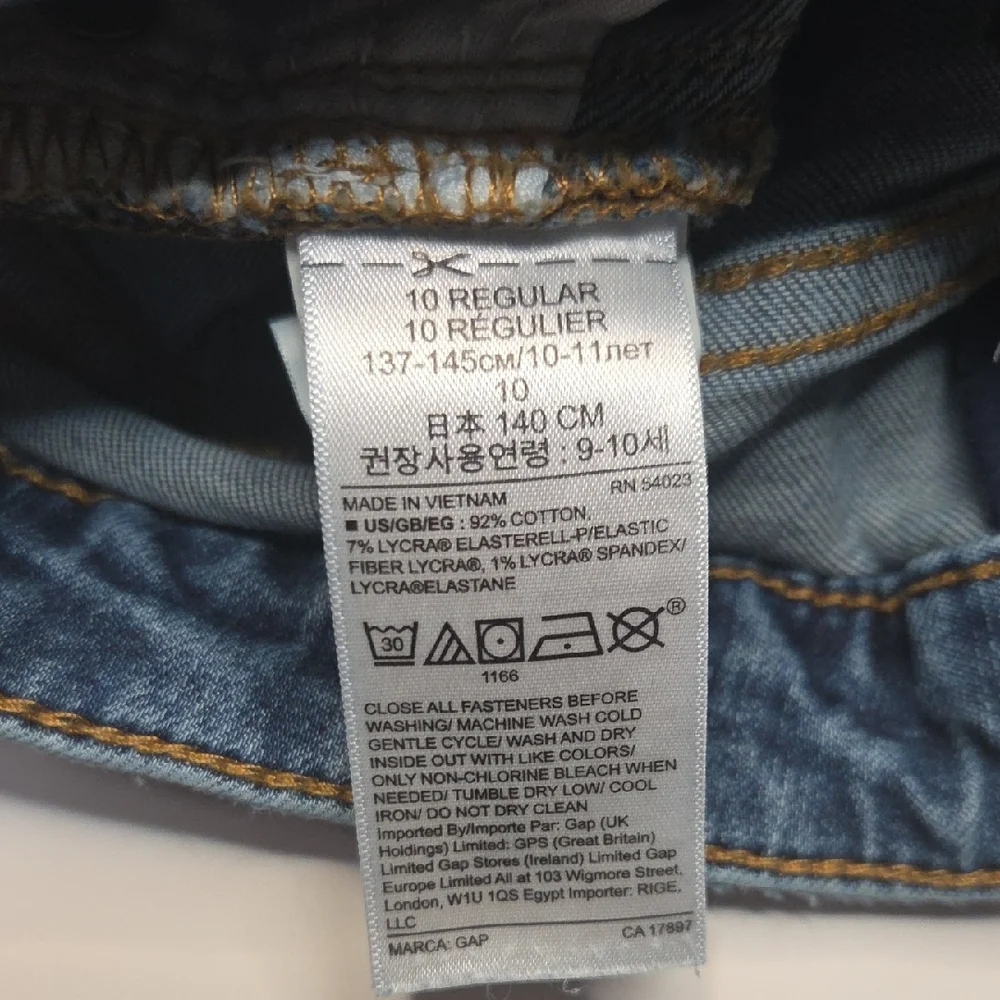 GAP Girls 10R Blue Stretch‎ Skinny Jeans with Star Embellishments